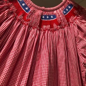 Smocked dress, 4T, Republican, red & white 🇺🇸